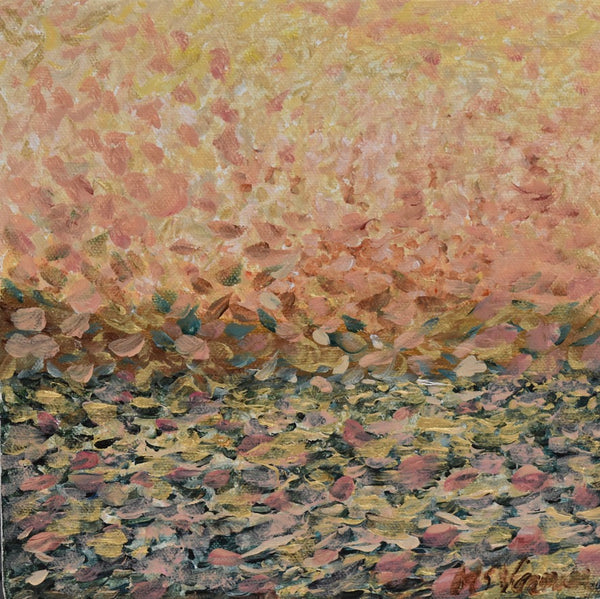 Peach Dots.  8 x 8