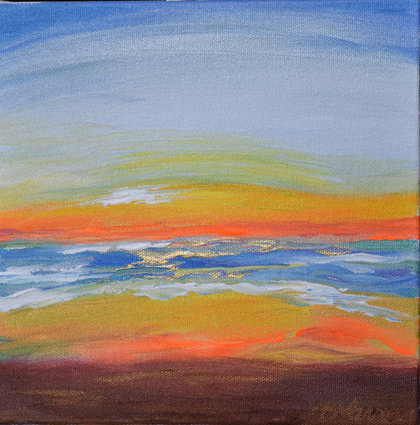 Orange Horizon.  8 x 8