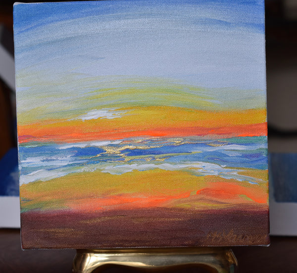 Orange Horizon.  8 x 8