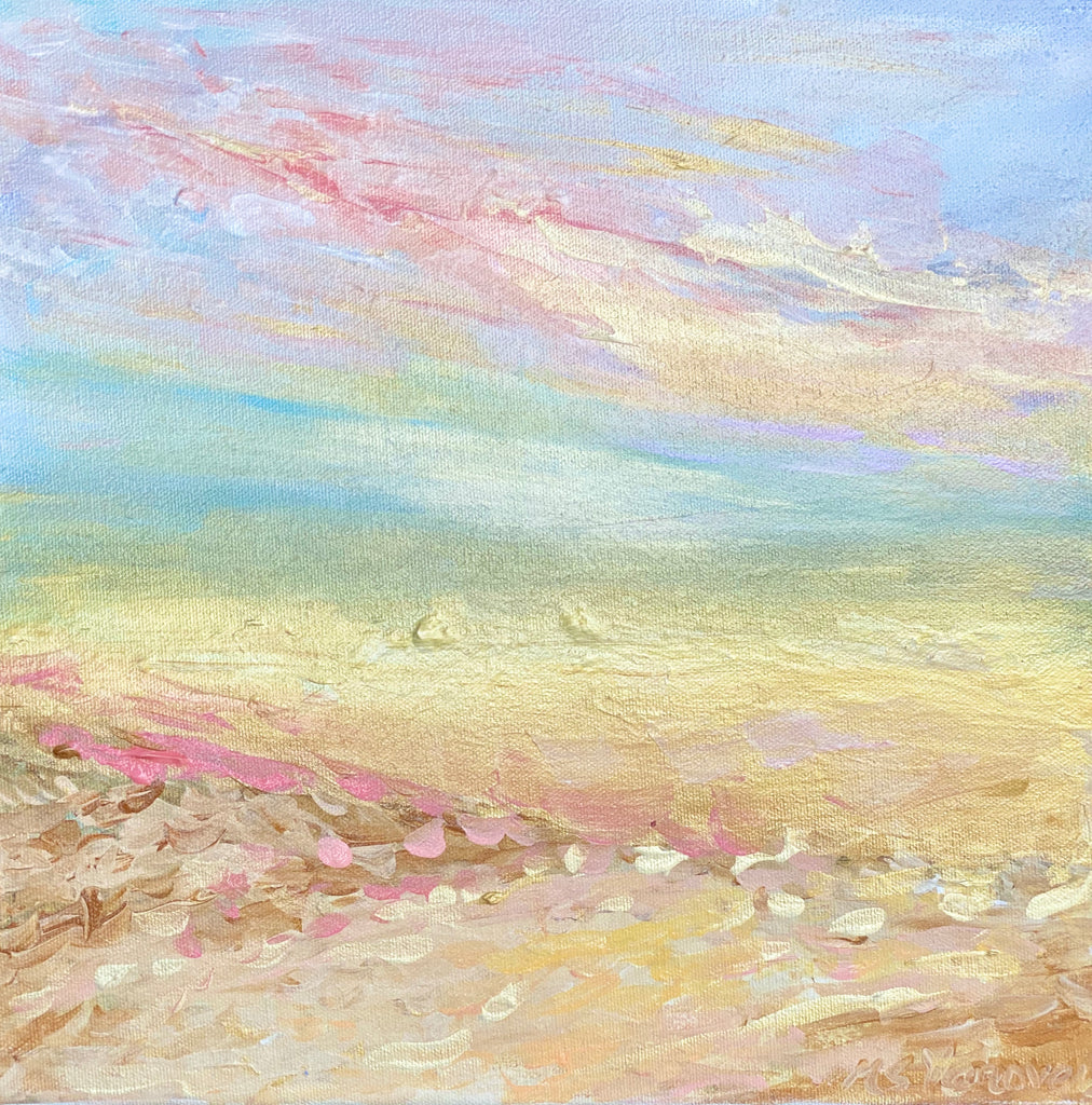 Peach Cloud over Sublime Waters.  12 x 12