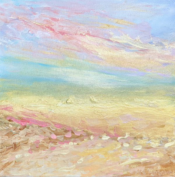 Peach Cloud over Sublime Waters.  12 x 12